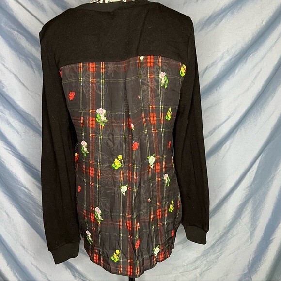 NICOLE MILLER silk combo top in black - Picture 1 of 5